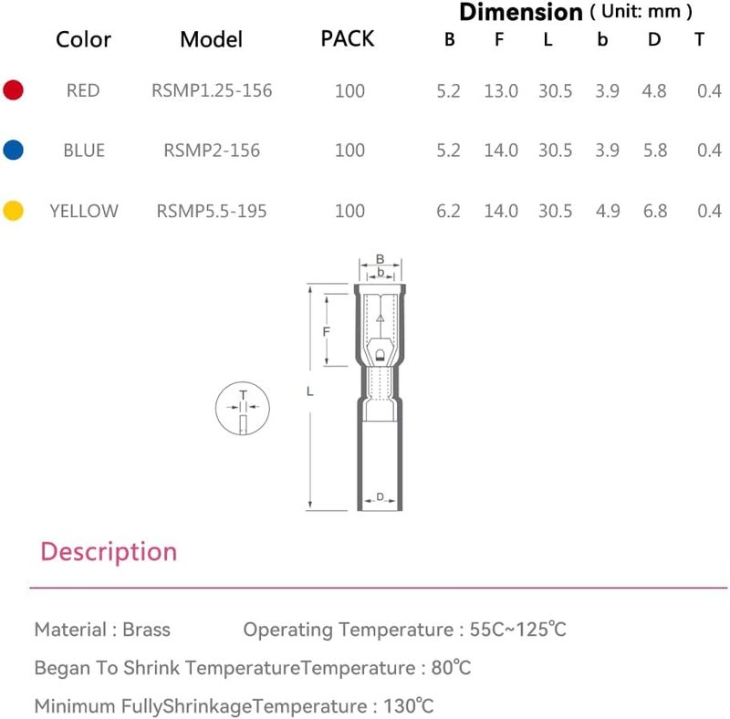 HK-S 120PCS/60 Pairs Heat Shrink Bullet Connectors Kit – 22-10 AWG Male & Female Wire Terminals – Tinned Copper Crimp Connectors – Insulated Waterproof – for Automotive, Marine & Electrical Wiring - Image 4
